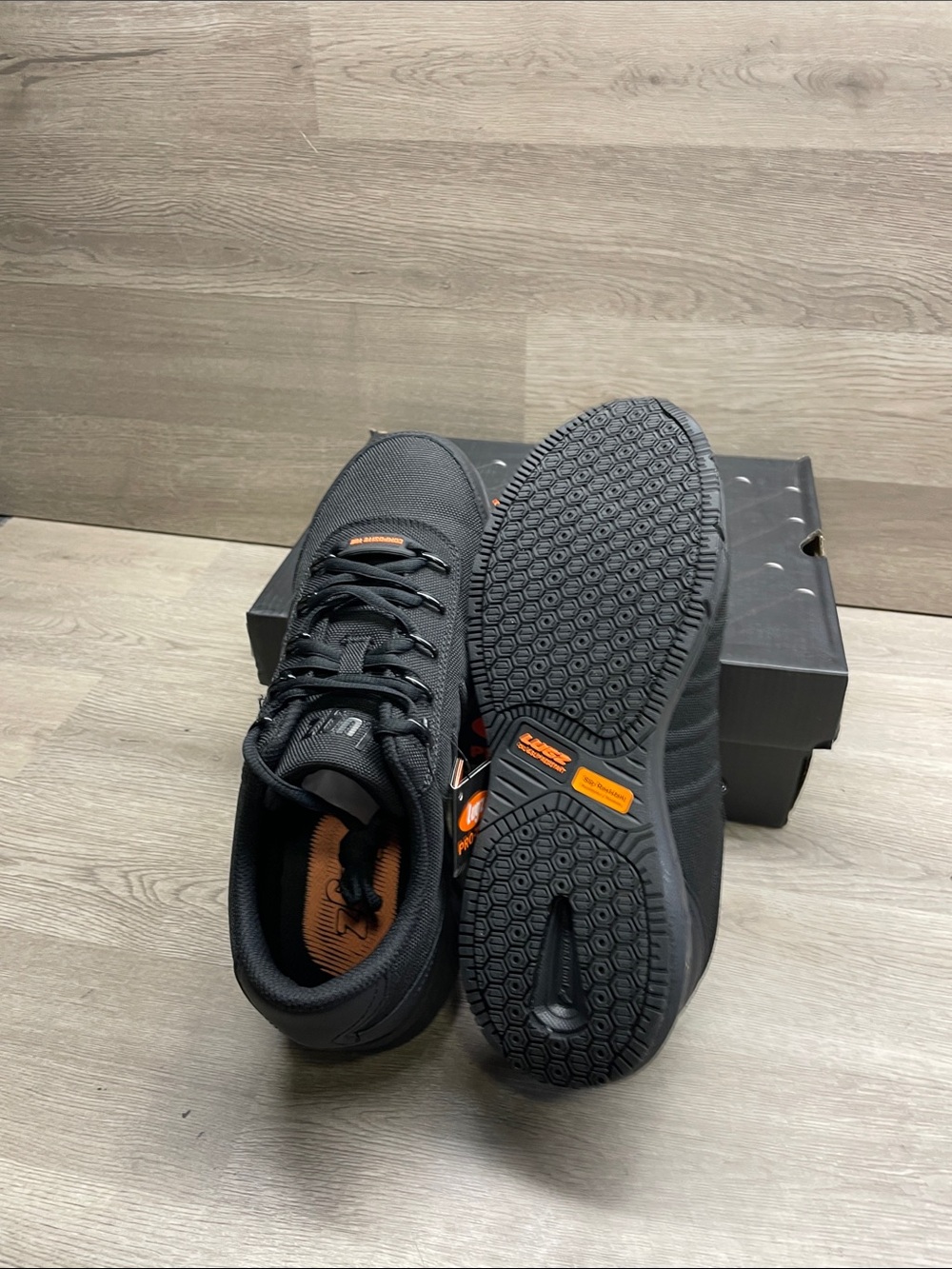 Lugz Black Athletic Trainers with Orange Accents #606
